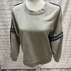 AERIE Women's Gray Sweatshirt with Stripes on Sleeves Size Small